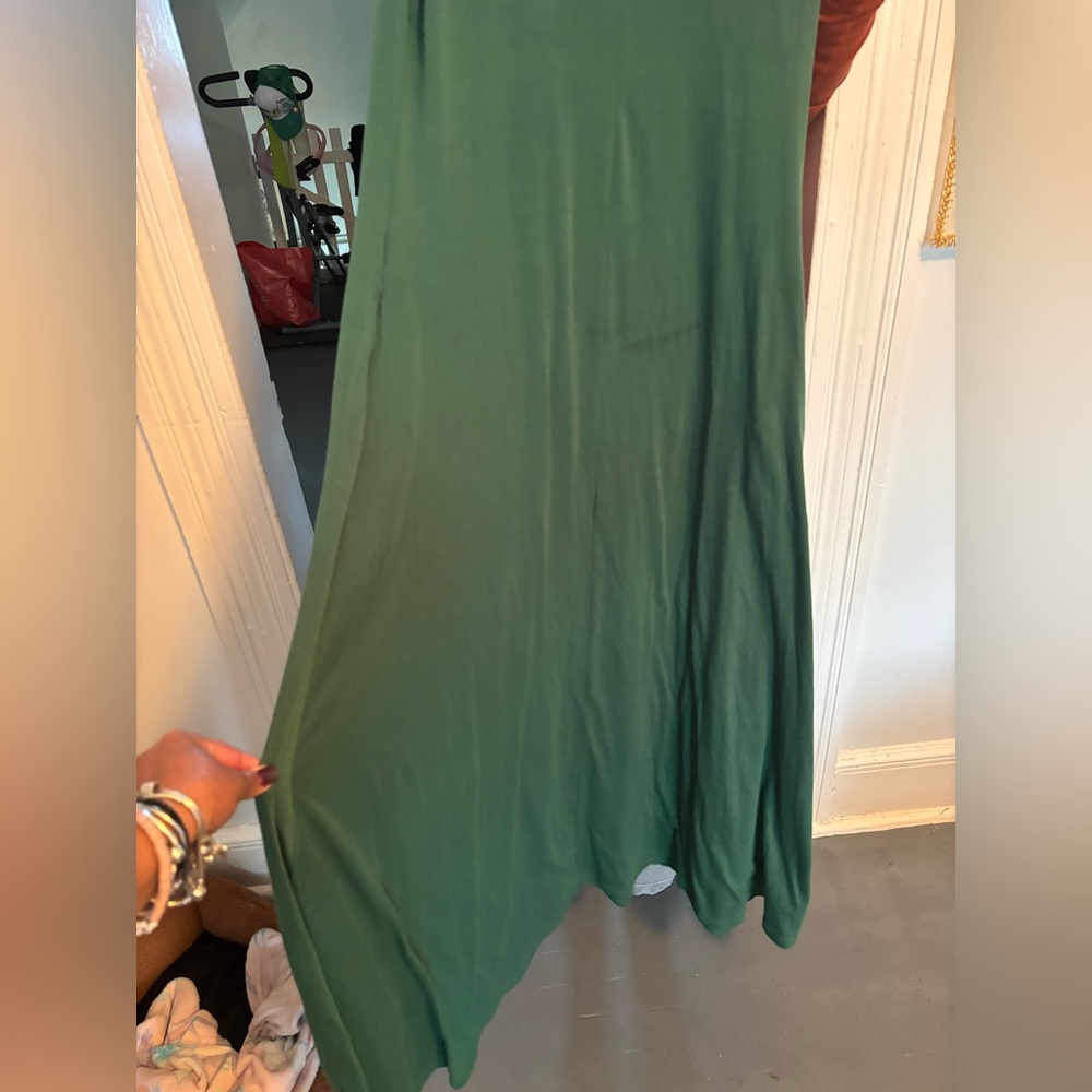 Chic Forest Green High Low Dress